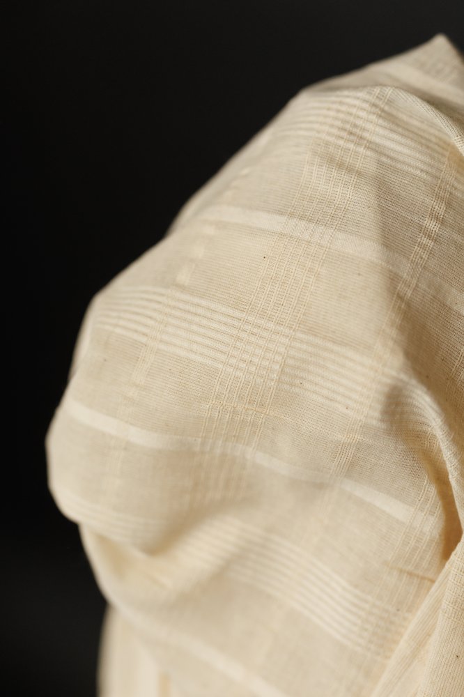 Remnant (Textured Check Natural Indian Cotton)