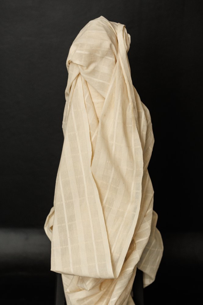 Remnant (Textured Check Natural Indian Cotton)