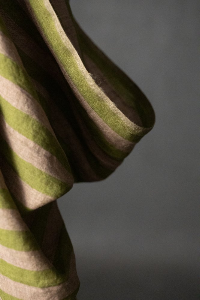 Remnant (Pepper Twist European Laundered Linen Stripe)