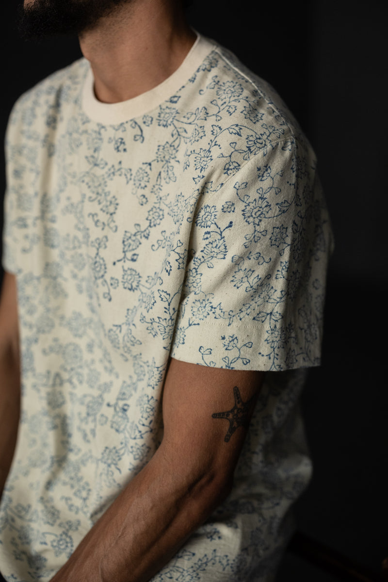 Indian Block Print Organic Cotton - Creeping Bloom