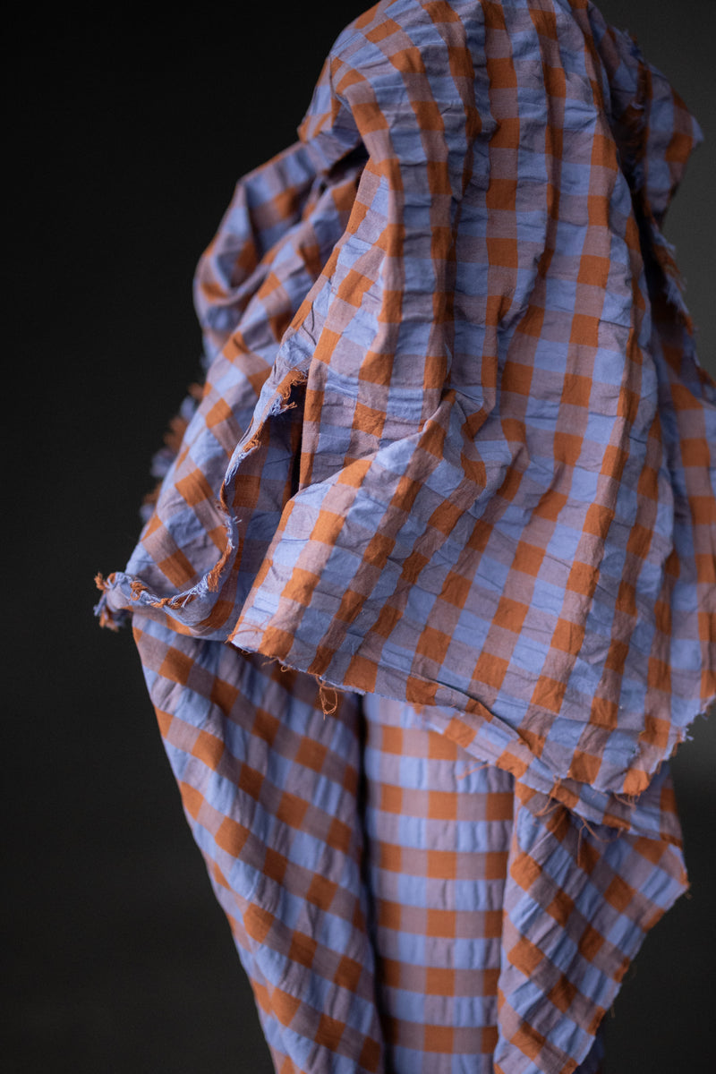 Organic Cotton Gingham Seersucker - Autumn Pony