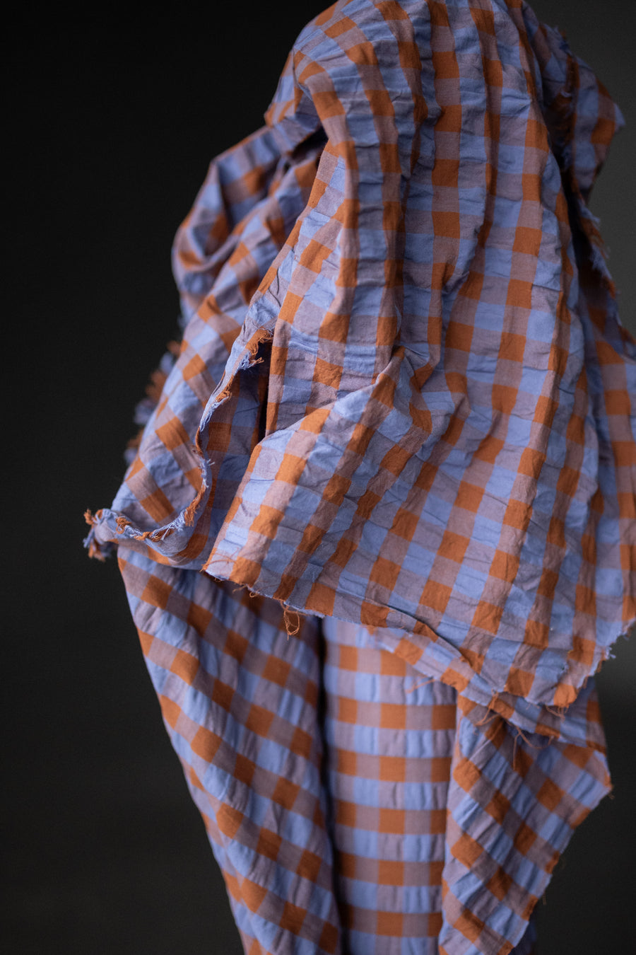 Organic Cotton Gingham Seersucker - Autumn Pony