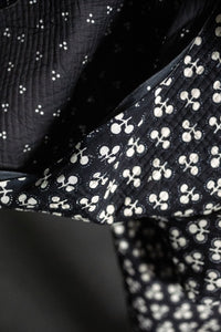 black white quilted indian cotton