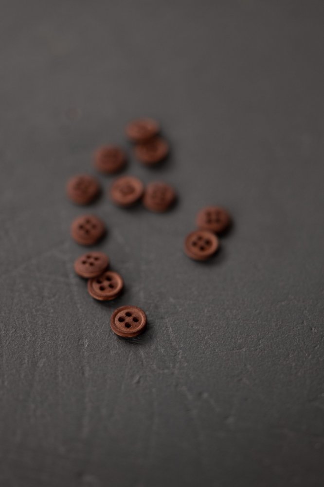 Cotton Button 11mm - Cinnamon Dust