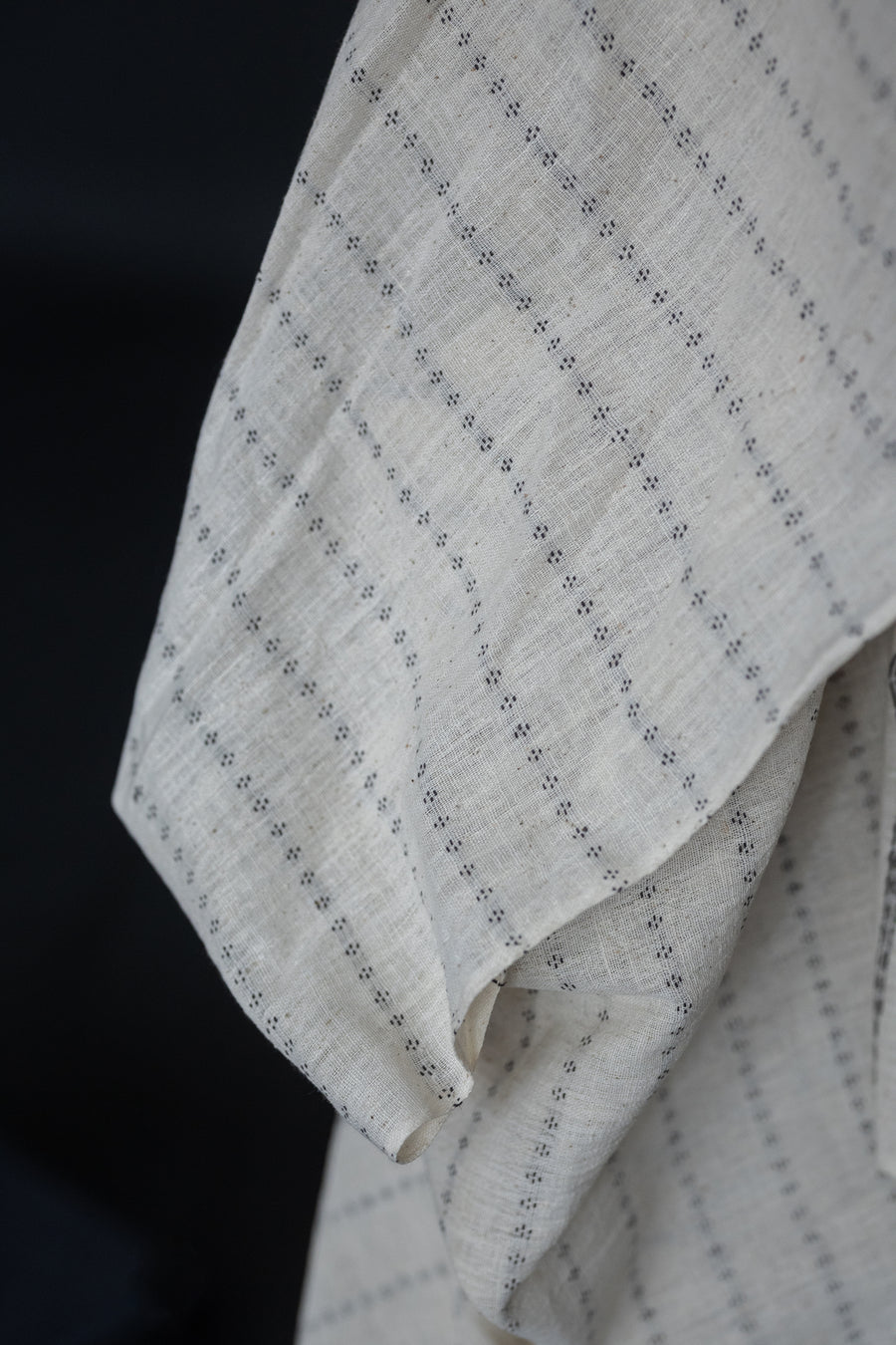 Extra Weft Handwoven Cotton - Salt Tracks
