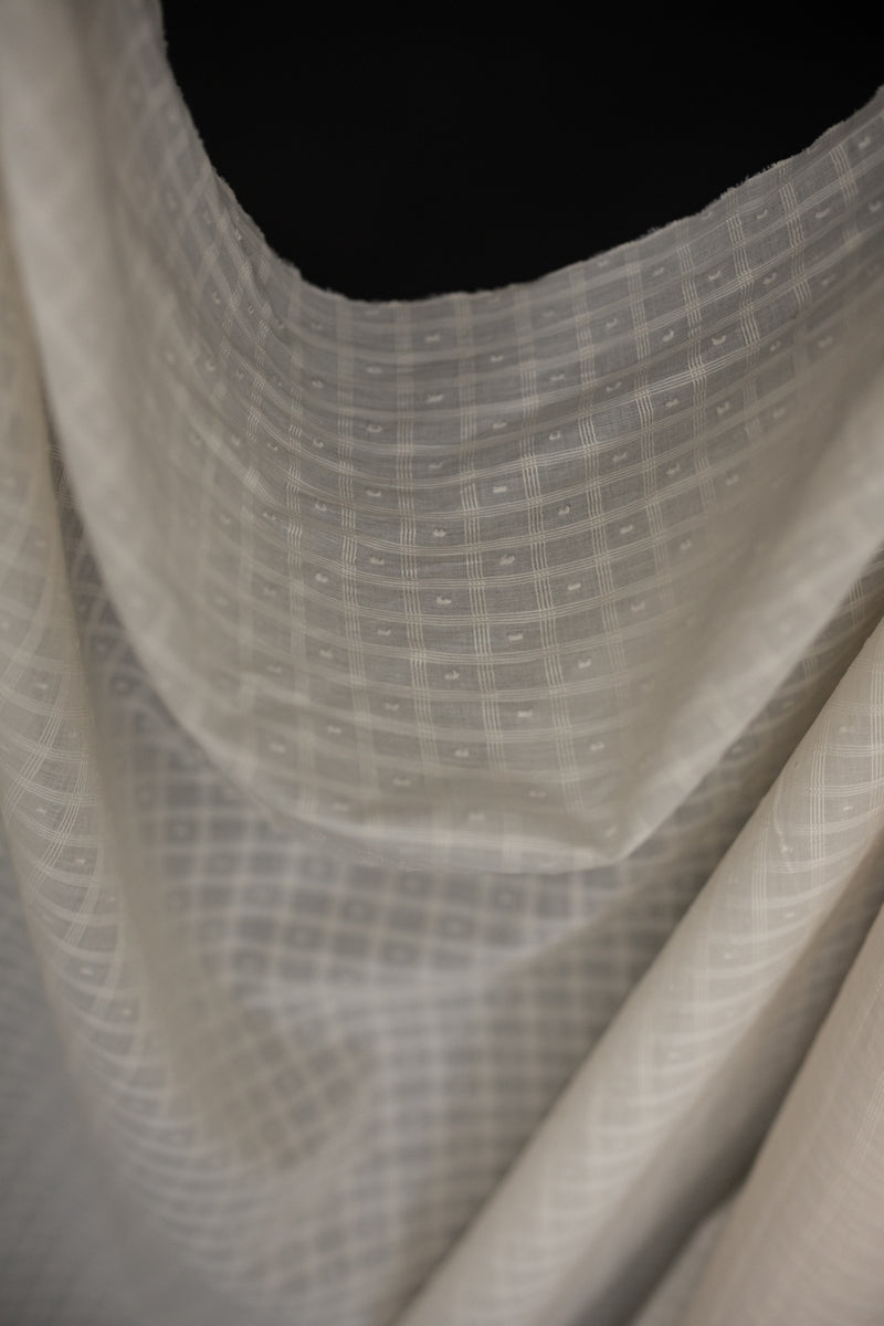 Natural Indian Cotton - Hazy Dobby
