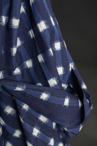 indigo navy ikat fabric