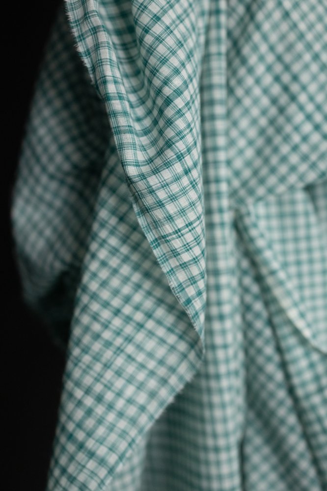 Handwoven Cotton Check - Marley Green