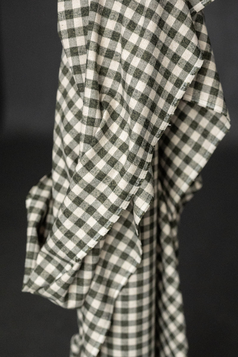 Japanese Brushed Cotton - Olivine Check