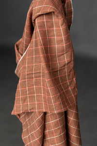 Handwoven Linen Check - Strawberry Jam